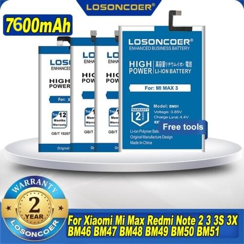 LOSONCOER Xiaomi Mi Max 3 Phone Batteries China