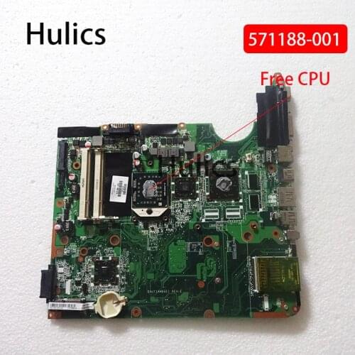 Hulics Original For HP DV6 DV6-2000 Laptop Motherboard 571188-001 mainboard DAUT1AMB6E1 DDR2 main board