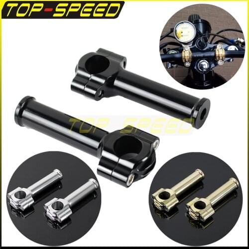 1.2cm/0.5 1 Pair Motorcycles Black/Silver/Brass Retro Handlerbar Riser Bar For Harley Cafe Racer Sportster Touring