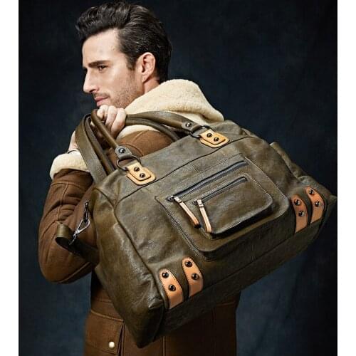 Large Capacity Travel Bags Classic fashion travel Luxury Mens Cow Leather Bag