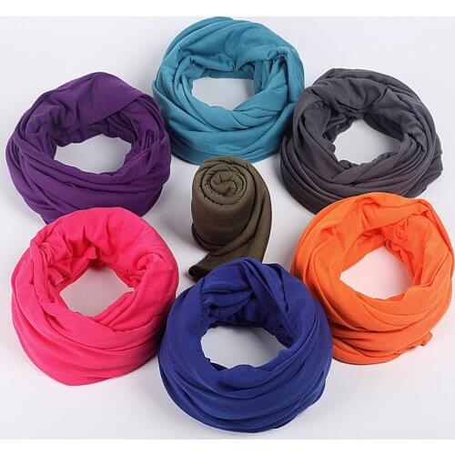 Soft Light Weight Infinity Scarf With Solid Colors Jersey Knit Solid Color Infinity Loop Ring Scarf Circle Scarf New