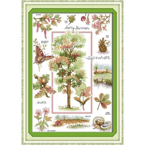 Botanical garden cross stitch kit aida 14ct 11ct count print canvas hand sew cross-stitching embroidery DIY handmade needlework