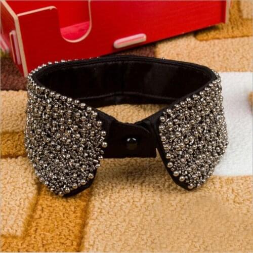 Black beading fake false collar for women punk detachable collars apparel accessories for choker decoration womans dress Girl