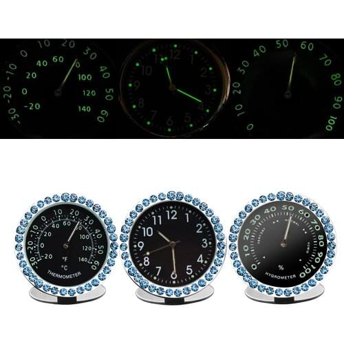 Yolu Car Clock Luminous Mini Automobiles Digital Watch Quartz Clocks Stick-on Auto Ornament Car Accessories for Cars SUV MPV