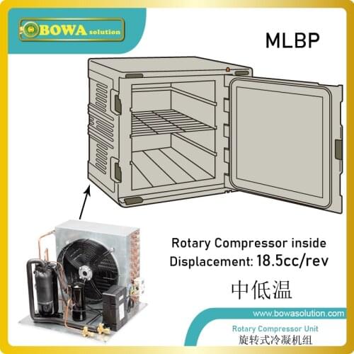 1HP R404a Low Temperature compressor Unit has low profile version, great choice for deli cases in supermarkets or resturants
