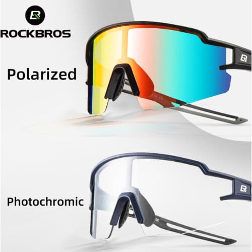 ROCKBROS Photochromic Cycling Glasses Polarized Built-in Myopia Frame Sports Sunglasses Men Women Glasses Cycling Eyewear Goggle