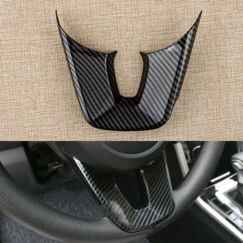 Car Carbon Fiber Style Black Inner Steering Wheel Frame Cover Trim ABS Fit For Kia Optima K5 2016 2017 2018 2019 2020