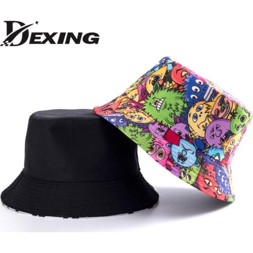 2021 3D Graffiti Bucket Hat Unisex Bob Caps sad boy Gorros Men women Summer Panama Cap Beach Sun Fishing Fisherman hat
