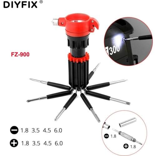 Portable Screwdriver Car Safety Hammer Set with LED Light Powerful Torch Emergency Life Multifunction Outdoor EDC Tool Set