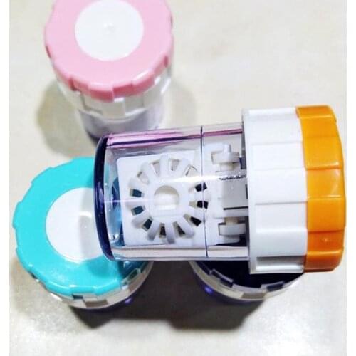 Contact Lens Cleaner Case Box Manual Rotation Type Plastic Container Storage Holder For Travel Eyes travel Kit