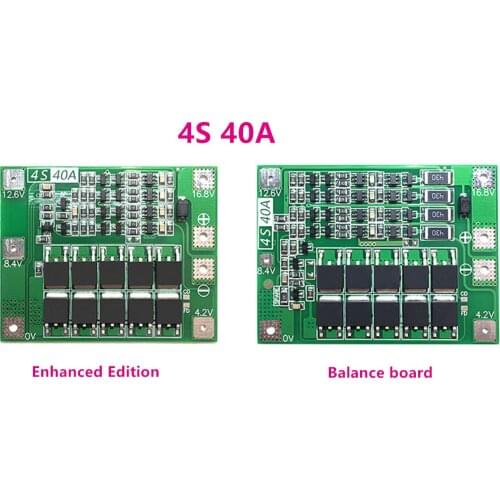 3S 4S 40A 60A Li-ion Lithium Battery Charger Protection Board 18650 BMS For Drill Motor 11.1V 12.6V/14.8V 16.8V Enhance Balance