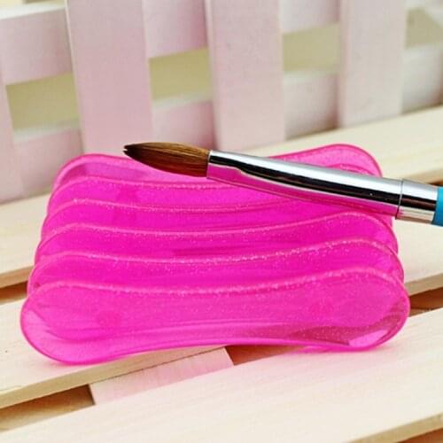 Nail Art Brush Stand / Glittery Pink Diy nailpolish organizer stand nail art brush holder For 5pcs Makeup Nail Art Brush Tools