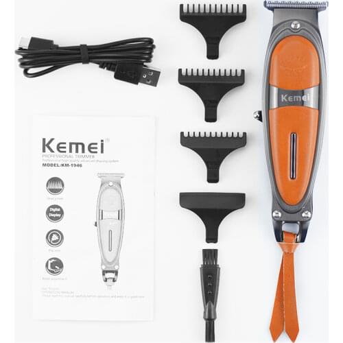 KEMEI Hair Clipper Mens Professional Beard Trimmer Cordless USB Rechargeable Hair Cutter Kit Barber Strong Power Cutting Machine