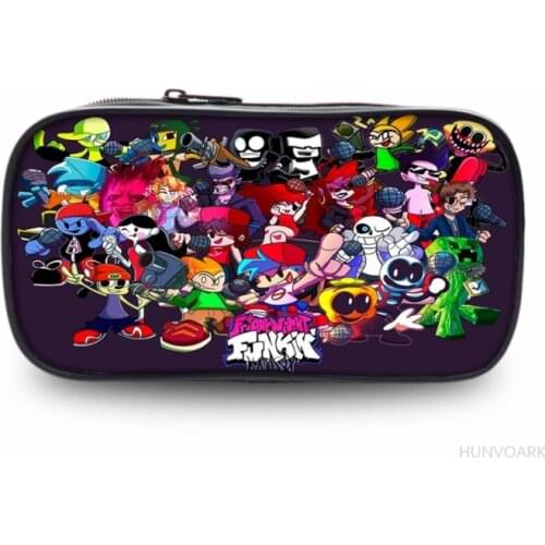 Friday night funkin Oxford Cloth Pencil Case Office Student Pencilcase Cute Canvas Pencil Bag School Supplies Pen Box