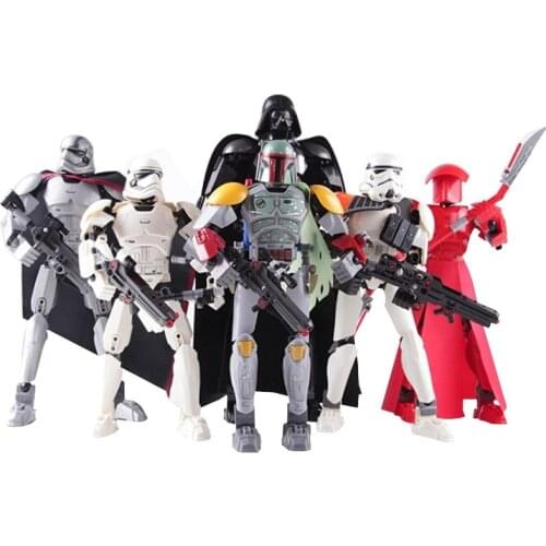 Star Wars Buildable Figure Stormtrooper Darth Vader Ren Kylo Chewbacca Boba Jango Fett General Grievou Action Figure Kids Toy