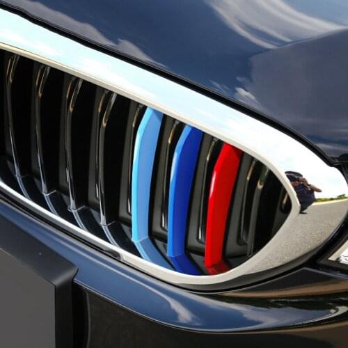 SRXTZM Styling Grille Strips Protection Car Stickers Decorative Frame 3D Stereoscopic ABS For BMW E60 F10 F07 G38 5 Series