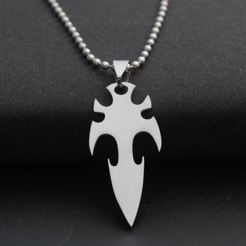 Stainless steel arrow dart charm pendant necklace weapon sea god trident lucky super hero sword dart titanium steel nec