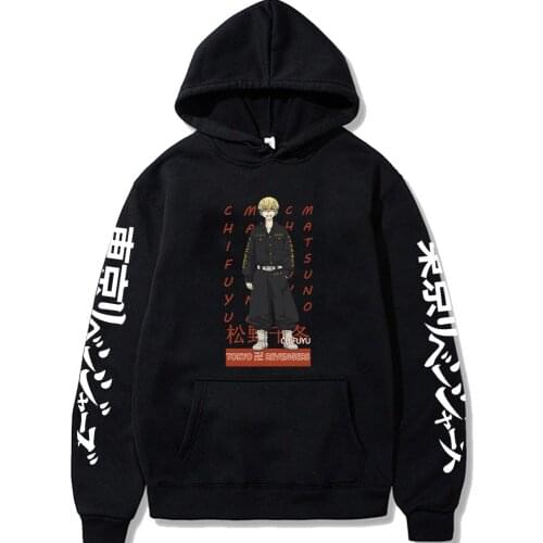 2021 Hot Anime Tokyo Revengers Hoodie Graphic Chifuyu Matsuno Cosplay Hip Hop Sweatshirt for Men Women Tops Unisex