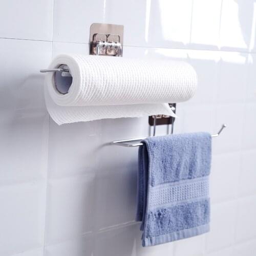 Towel rack free punching toilet bathroom suction cup hook towel rack shelf wall-mounted towel bar finishing rack Kitchen accesso