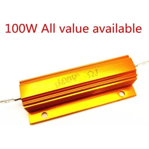 1PCS 100W 67R 2.2kR 4.7kR 10kR 20kR 45kR Aluminum Power Metal Shell Case Wirewound Resistor 67 2.2k 4.7k 10k 20k 45kohm 100W 5