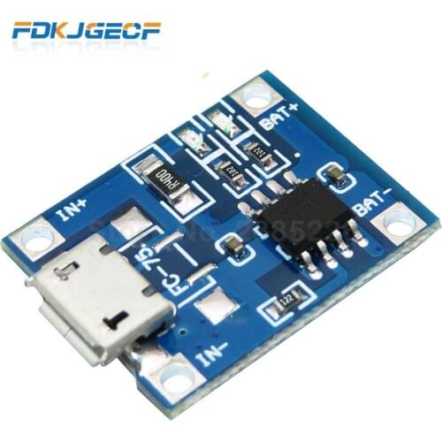 1pcs 5V 1A Micro USB 18650 Lithium Battery Charging Board Charger Module+Protection Dual Functions TP4056