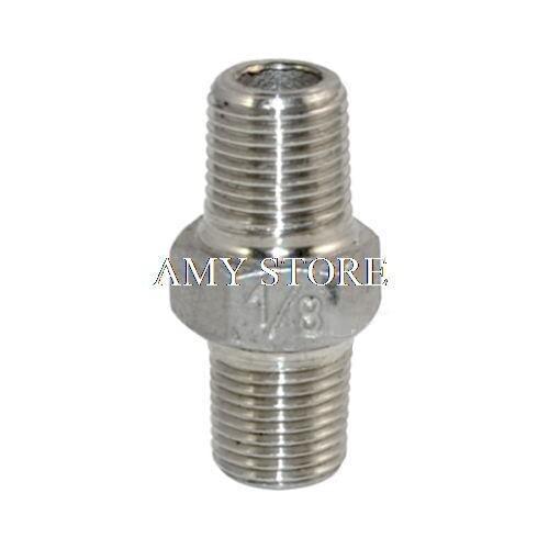 10pcs 1/8" Male x 1/8" Male Hex Nipple Stainless Steel 304 Threaded Pipe Fitting BSP