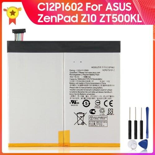 100% Original Battery C12P1602 for ASUS ZenPad Z10 ZT500KL Replacement Battery 7800mAh +tools