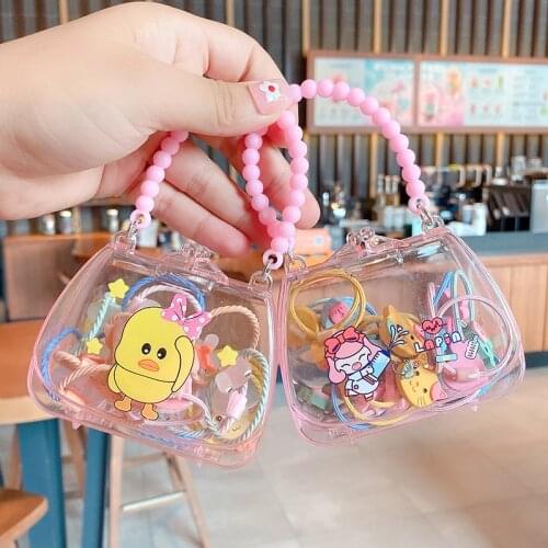 20 Pcs/Box Girls Cute Candy Animal Cartoon Flower Elastic Hair Bands Baby Girls Lovely Rubber Bands Kids Hair Accessories Gift