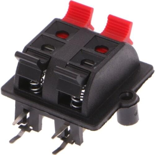 5Pcs Double Row 4 Position Cable Clip Push Type Speaker Terminal Panel Connector