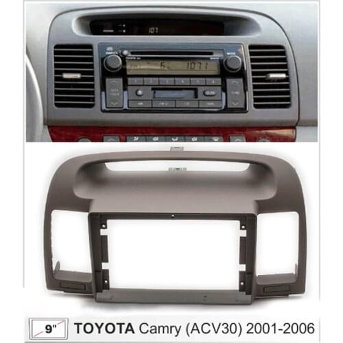 9-Inch 2Din Car Radio Dashboard Stereo Panel for Mounting Car Panel Dual Din CD DVD Frame for Toyota Camry 5 2001-2006