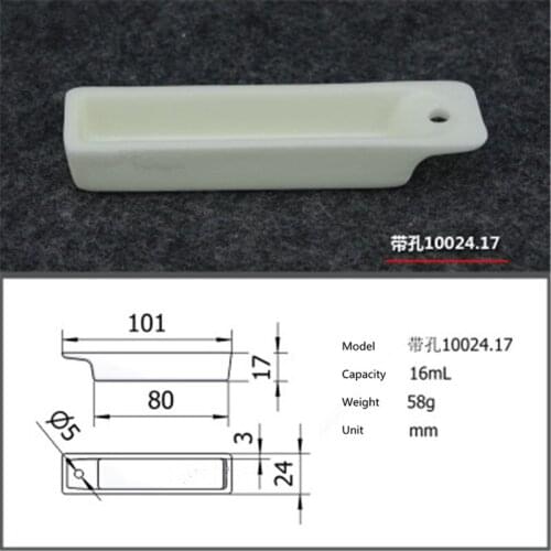 99.5% Square corundum crucible / 16ml 10024.17 With holes / Temperature 1600 degrees / Sintered ceramic crucible