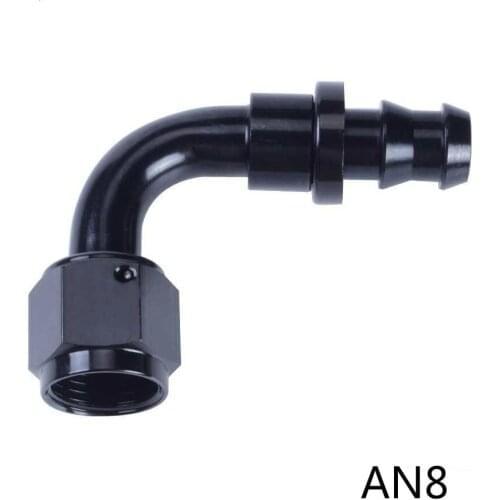 AN8 0 45 90 180 Degree Fuel Line Push-on Fitting Adapter Aluminum Oil Hose End Fittings Oil Cooler Hose Reusable Adapter