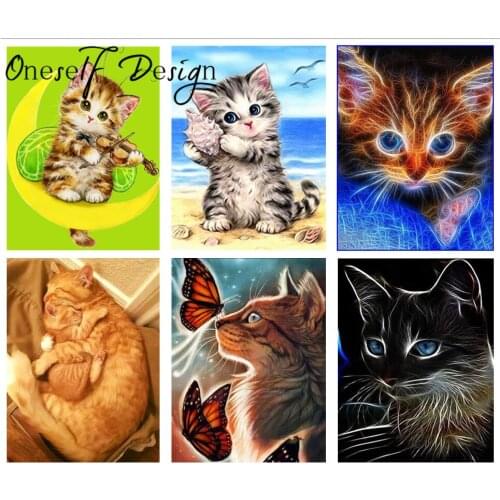 DIY 5D Diamond Painting Full Square Cartoon Cat 5D diamond embroidery Full Set Cute Cat diamond mosaic Sale rhinestone pictures