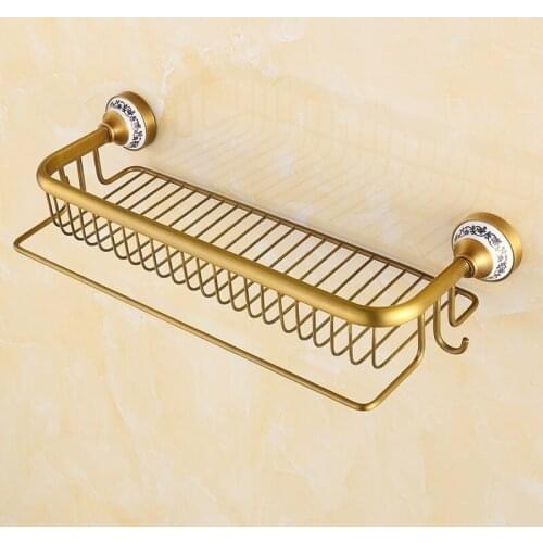 Antique brass bathroom shelf and towel rack 600mm free shipping