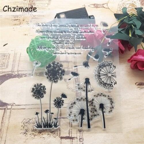 Chzimade Dandelion Transparent Clear Stamps 14x18cm Silicone Seals Roller Stamp For DIY Scrapbooking Photo Album Card Making