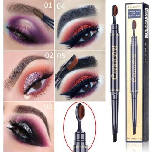 CmaaDu Eyebrow Enhancers Double Ended Waterproof Eye Brow Tattoo Pen Brush Eyebrow Brush Eyebrow Pencils Make Up Tools TSLM 2