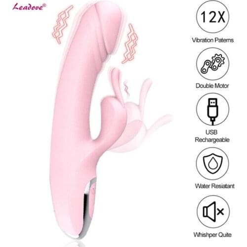 10 Speeds USB Charging Powerful G Spot Rabbit Dildo Vibrator Clit Simulation Adult Toys Female Masturbation Sex Toy for Women