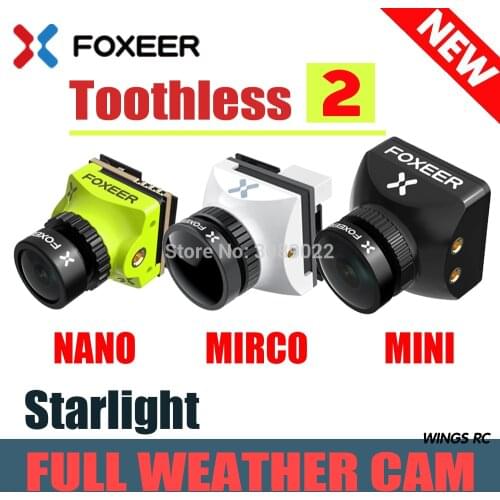 Foxeer Mini / Micro / Nano Toothless 2 1.7mm 1200TVL PAL/NTSC 4:3/16:9 Switchable Starlight FPV Camera Super HDR For FPV Drone