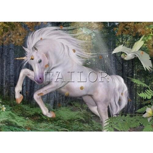 Dirll drawing Cross stitch cuadros full square embroidery 5d diamond painting set complet mosaic horse unicorn landscape bird 11