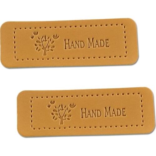 Life Tree Handmade Leather Labels for Clothing Sewing Leather Label for Gift Name Diy Sewing Decorative Tags Hand Made Label