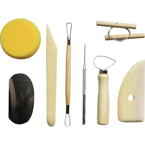 8Pcs Clay Ceramics Molding Tools Wood Knife Pottery Tool Clay Sculpting Kit Sculpt Smoothing Wax Carving Pottery Ceramic Tools