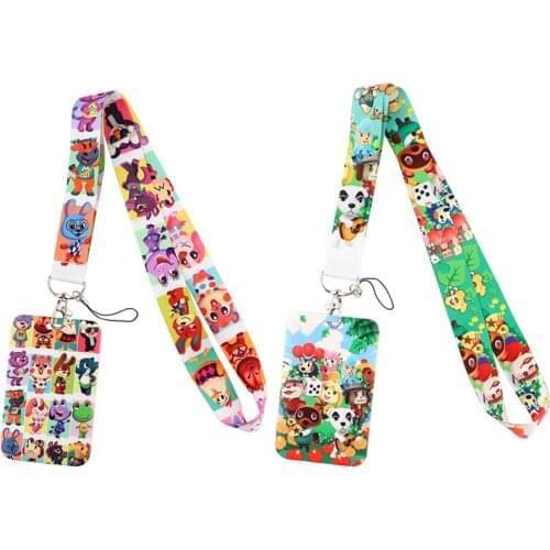 12pcs/lot E3361 Cartoon Animals Lanyard for Key Neck Strap lanyard Card ID Holder Gym Key Chain Key Badge Holder DIY Hang Rope