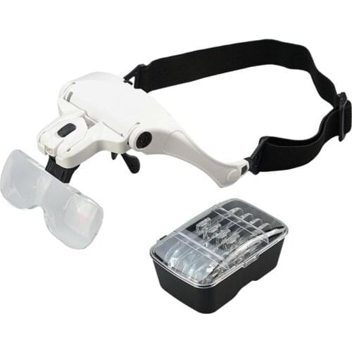 1.5X 2X 2.5X 3.5X Eyeglasses Bracket LED Light Lamp Visor Head Loupe Jeweler Headband Magnifier Eyewear Glass Magnifying Glasses