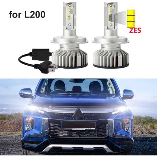 2PCS For MITSUBISHI L200 2015 2016 2017 2018 2019 2020 LED Headlight Bulbs with ZES Chips High Low Beam