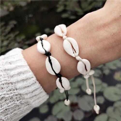 KSRA Vintage Bohemian Sea Shell Bracelets For Women Girl NEW Statement Rope Natural Shell Bracelets Summer Beach Jewelry Brincos