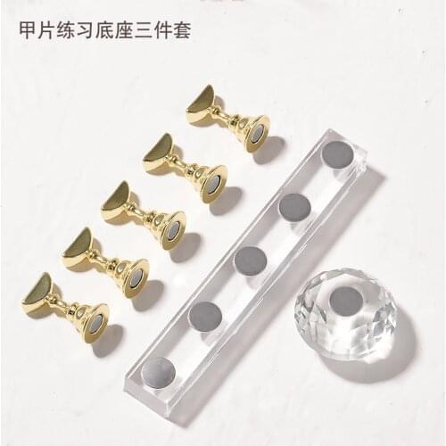 Japanese Manicure Checkerboard Support Crystal Base Lotus Metal Finger Support Student Practice Stand Display Seat Nail Bracket