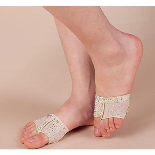1 Pair Belly Ballet Dance Bright Drilling Toe Pad Practice Shoe Foot Care Tool Half Sole Gym Dance Shoes
