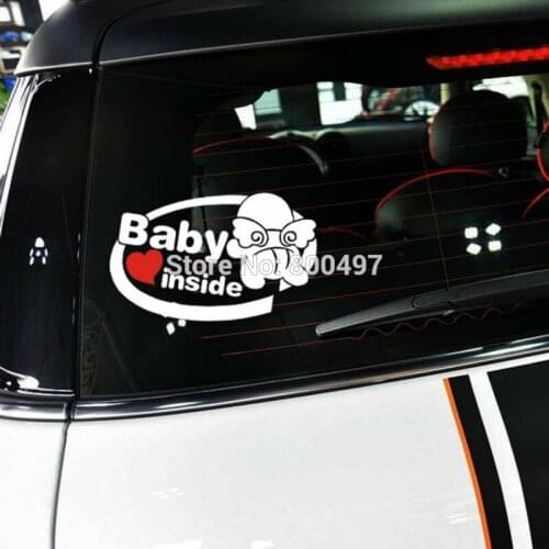 10 x Newest Design Funny Car Sticker Intel Style Baby Inside Decal for Toyota Chevrolet Volkswagen Tesla Honda Hyundai Kia Lada