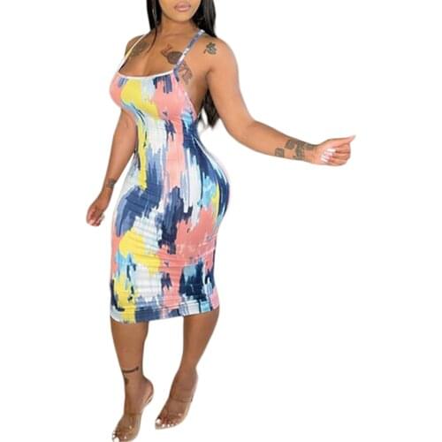 Ladies Sexy Womens Backless Suspender Skirt, Summer Temperament Plaid/Stripe/Mixed Color U-neck Sleeveless Long Slip Dress