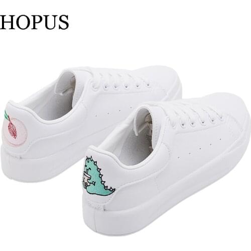 Women Sneakers 2021 Spring Fashion Cute Cartoon Shoes Woman New Fashion Casual Platform PU Leather Girl Women Casual Shoes